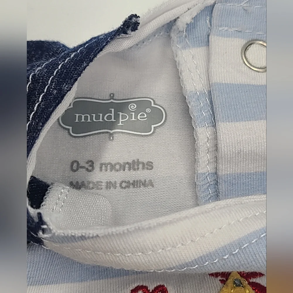 Mud Pie baby boy farm outfit size 0-3 months